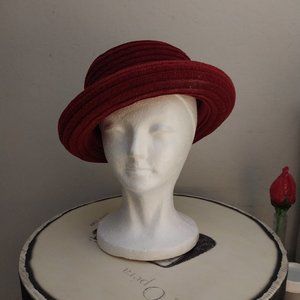 Charter Club Ribbed Red Hat | Size OS